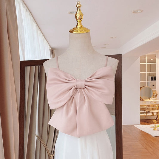 Nia Spaghetti Strap Bow Top